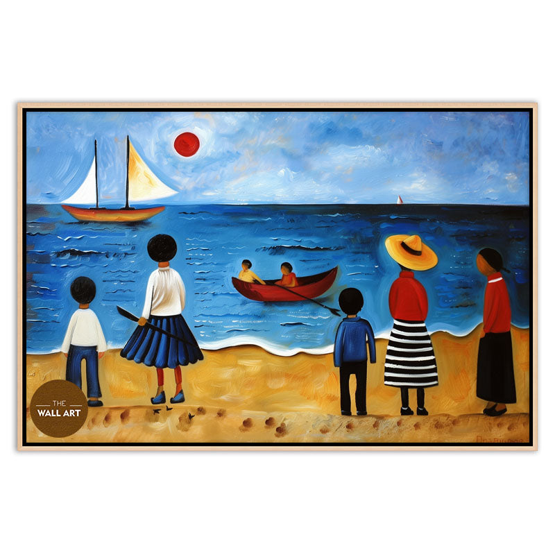 KIDS ON VIBRANT BEACH I