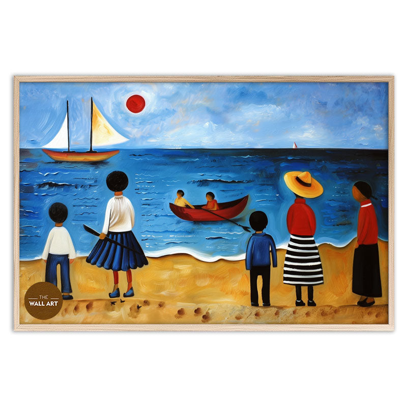 KIDS ON VIBRANT BEACH I