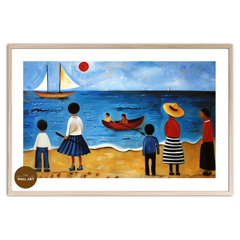 KIDS ON VIBRANT BEACH I