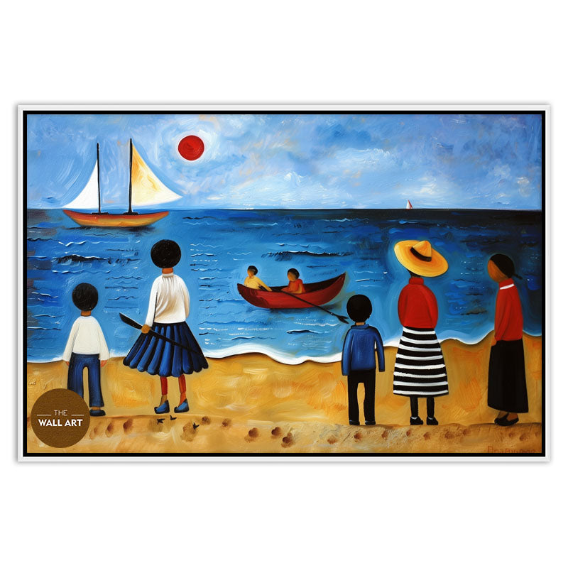 KIDS ON VIBRANT BEACH I