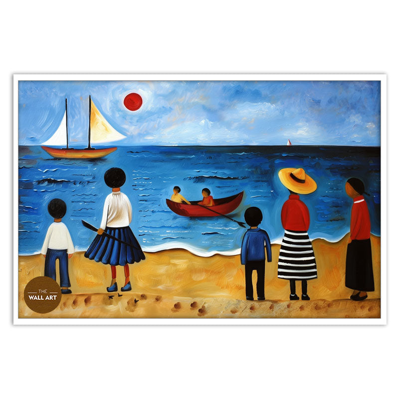 KIDS ON VIBRANT BEACH I