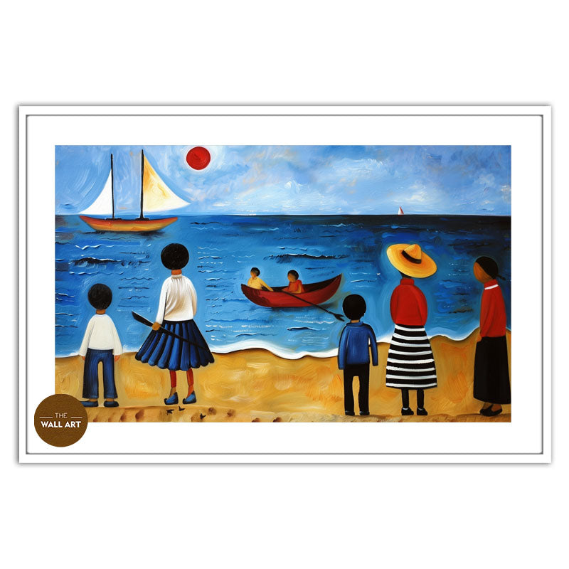 KIDS ON VIBRANT BEACH I