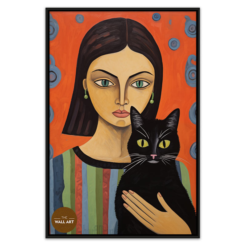 LADY AND BLACK CAT I