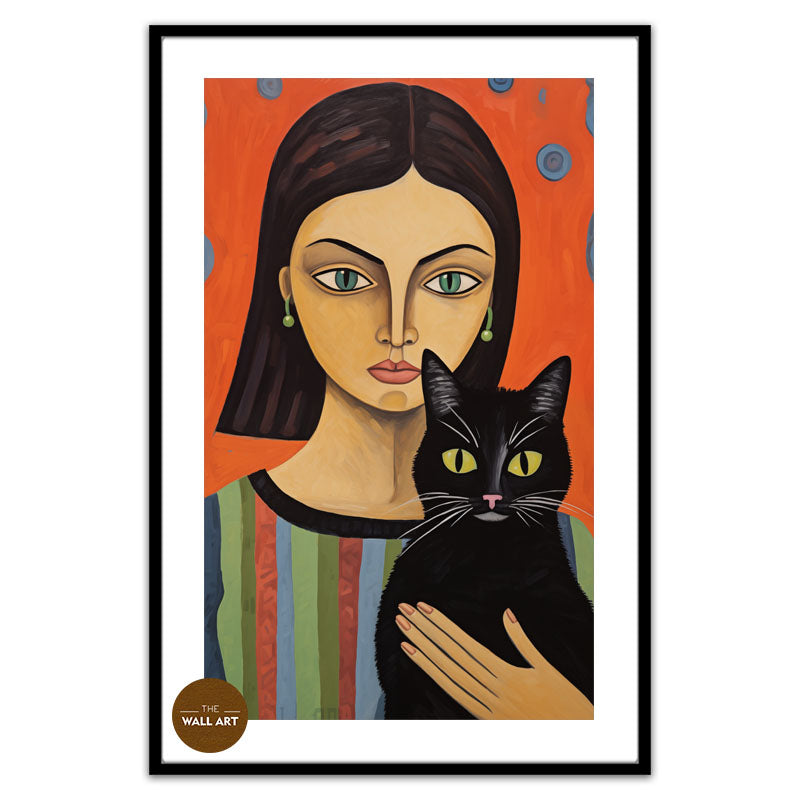 LADY AND BLACK CAT I