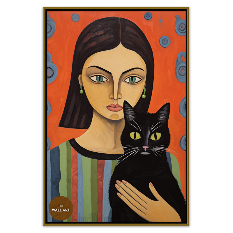 LADY AND BLACK CAT I