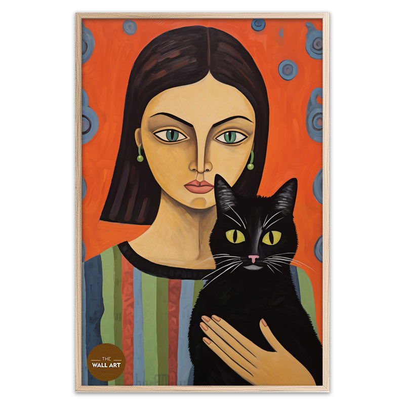 LADY AND BLACK CAT I