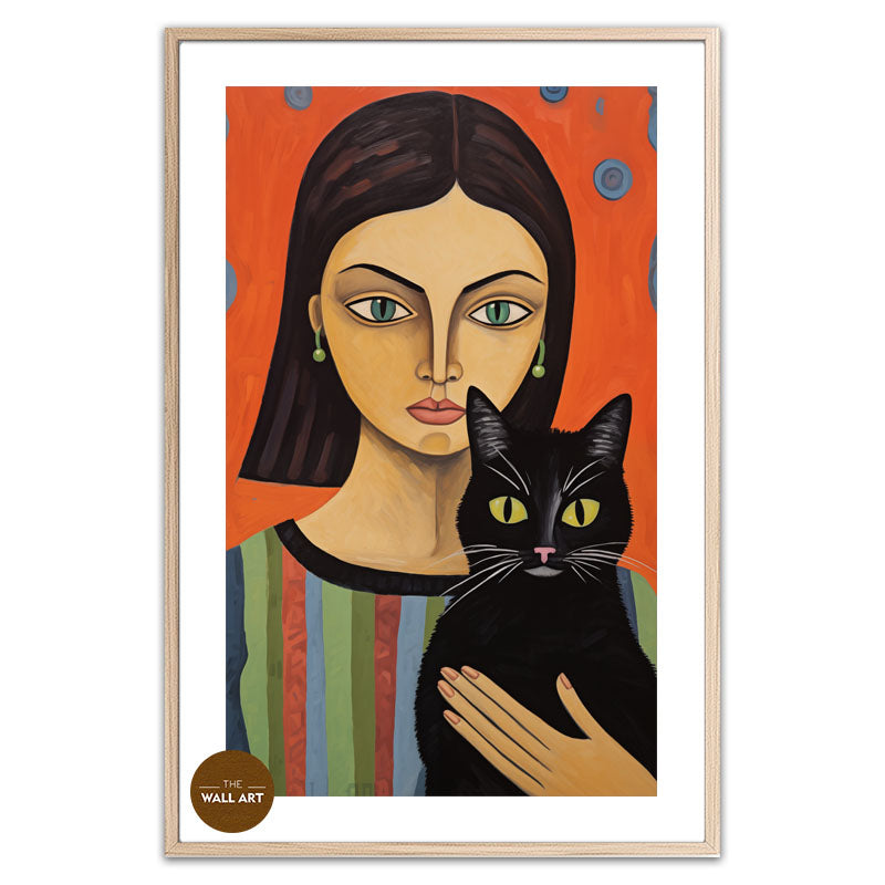 LADY AND BLACK CAT I
