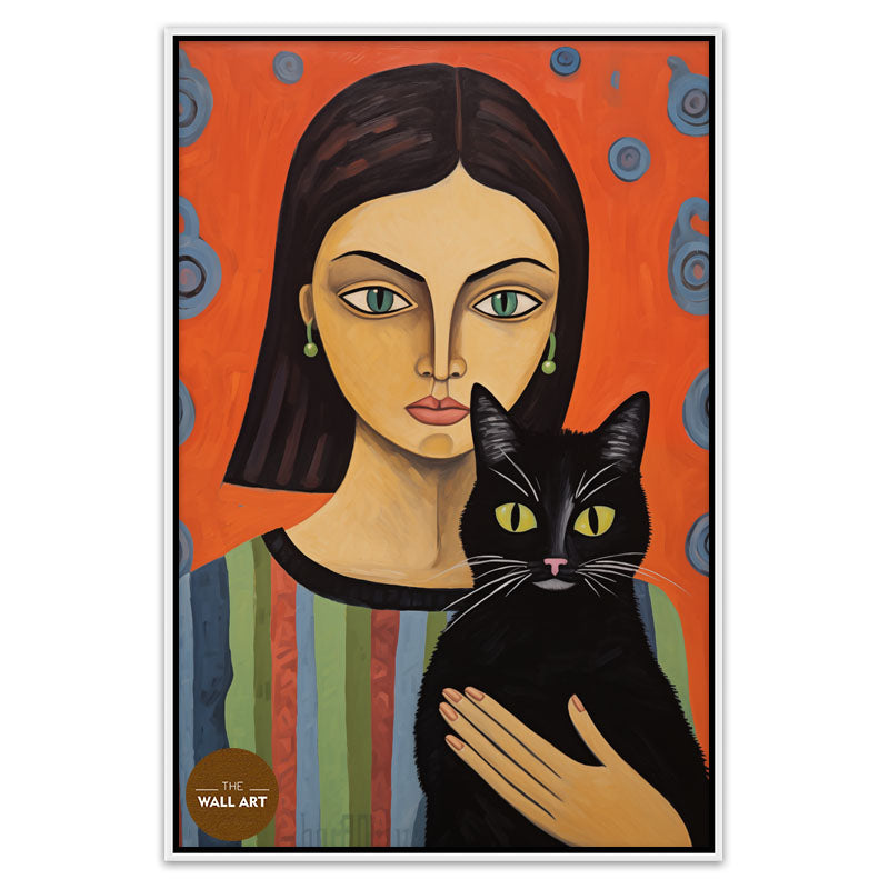 LADY AND BLACK CAT I