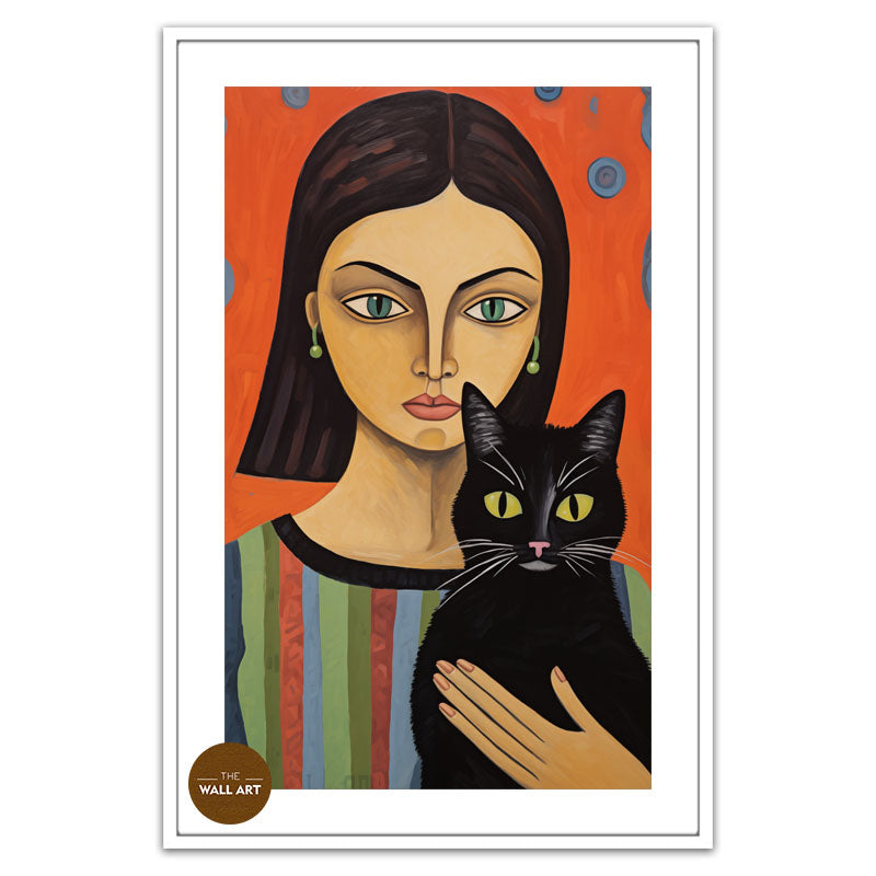 LADY AND BLACK CAT I