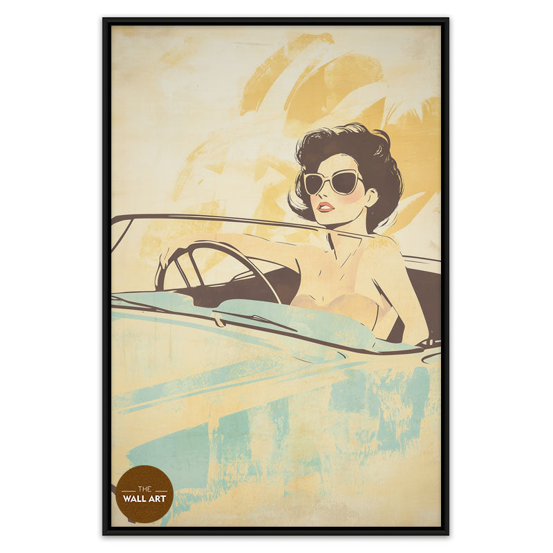 LADY IN BLUE CAR
