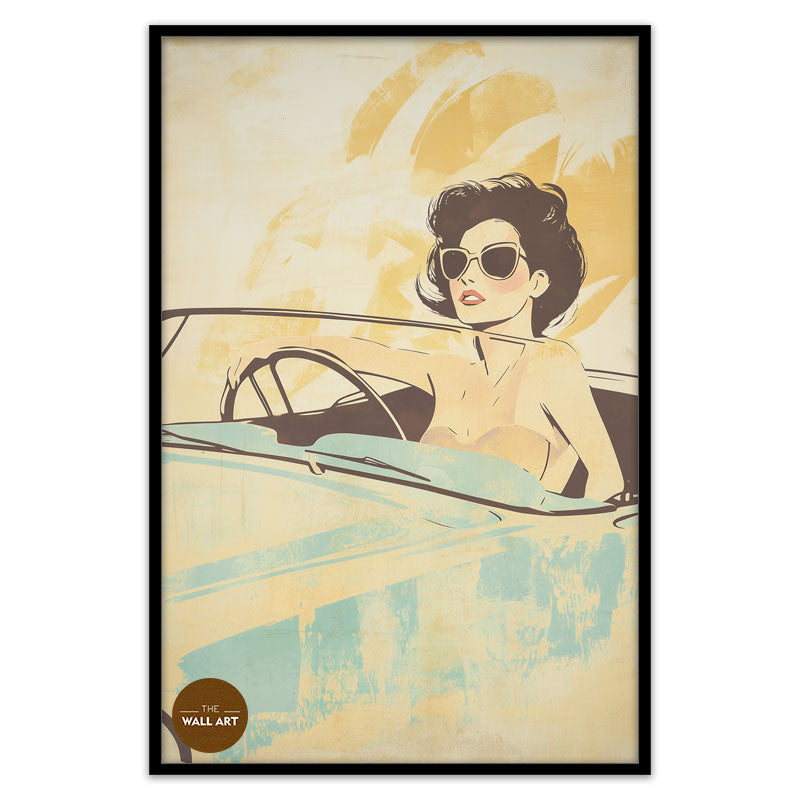 LADY IN BLUE CAR