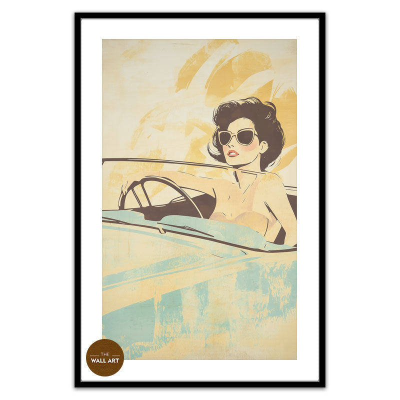 LADY IN BLUE CAR