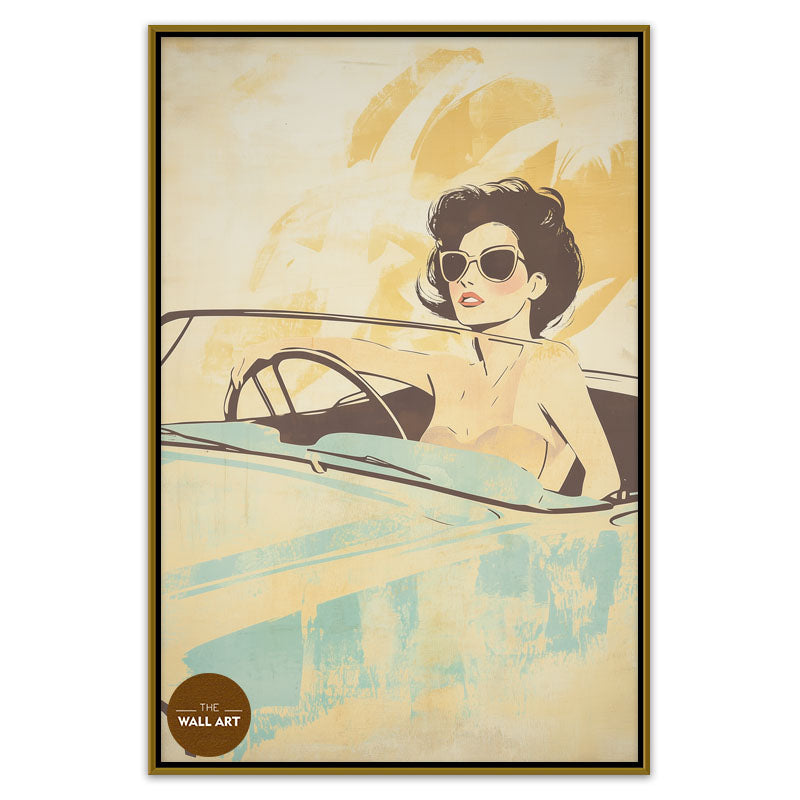 LADY IN BLUE CAR