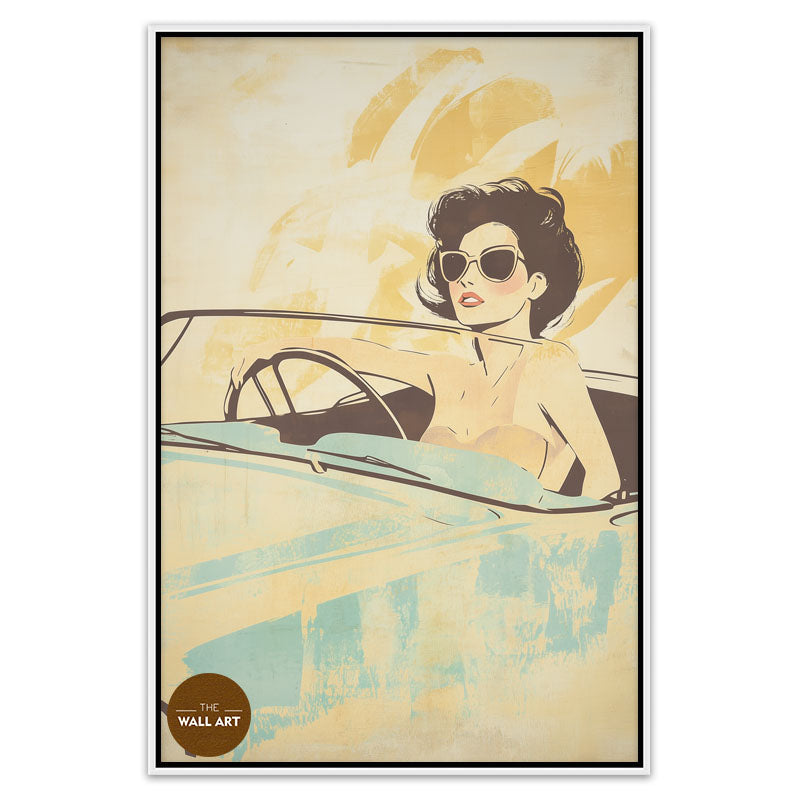 LADY IN BLUE CAR