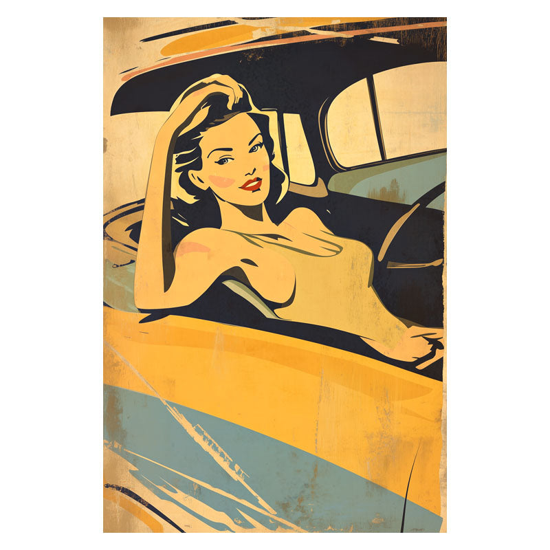 LADY IN YELLOW CAR
