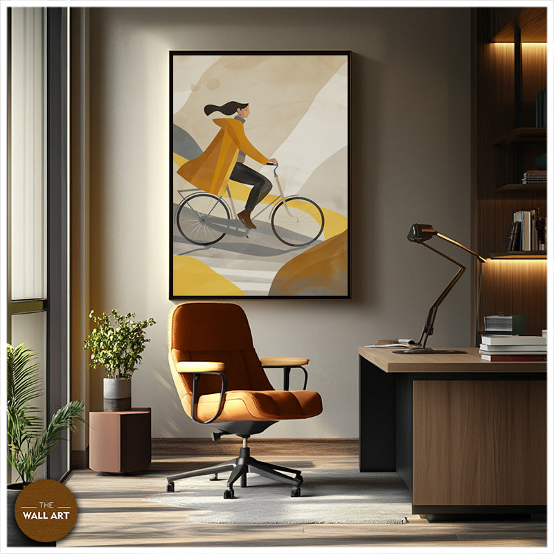 LADY RIDING BIKE I