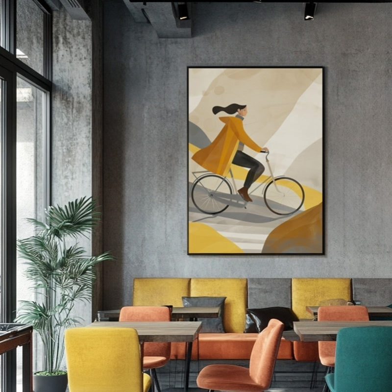 LADY RIDING BIKE I