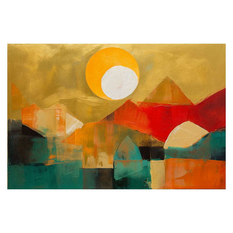 MOUNTAIN RANGE IN GOLDEN SKY