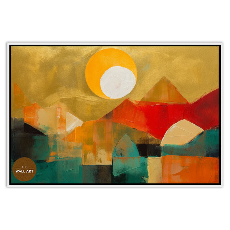 MOUNTAIN RANGE IN GOLDEN SKY