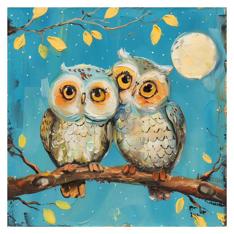 OWL COUPLE ON TREE