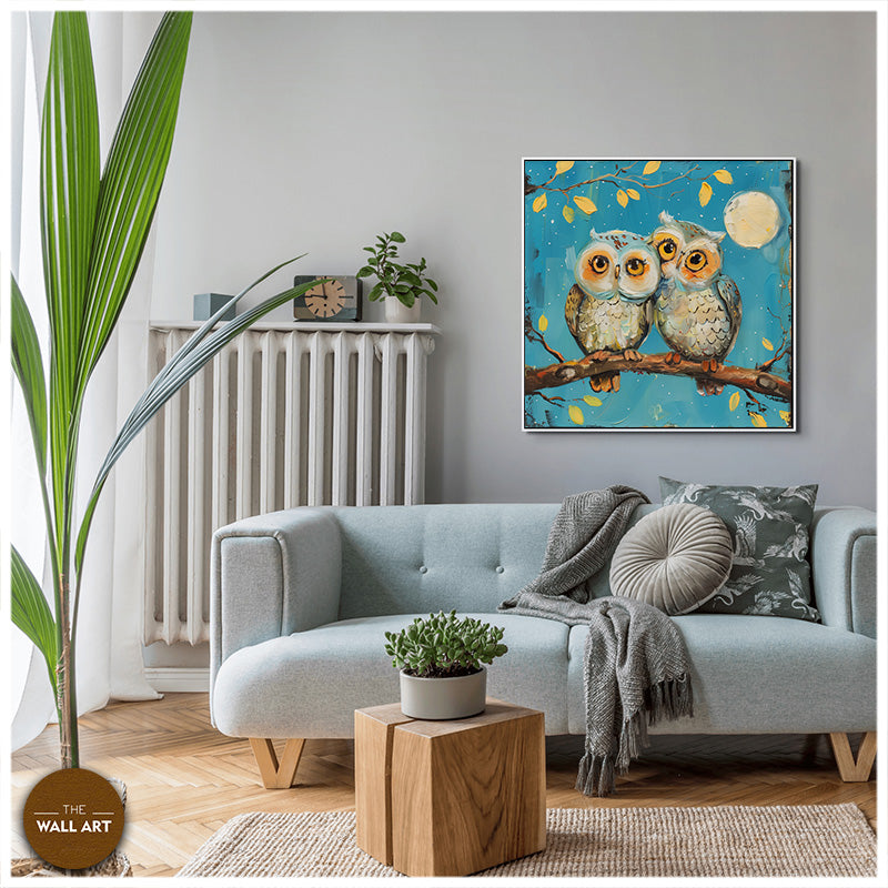 OWL COUPLE ON TREE