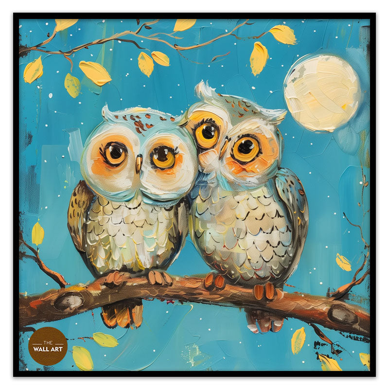 OWL COUPLE ON TREE