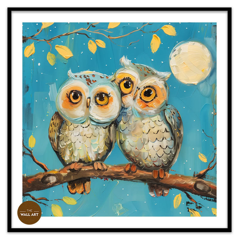 OWL COUPLE ON TREE
