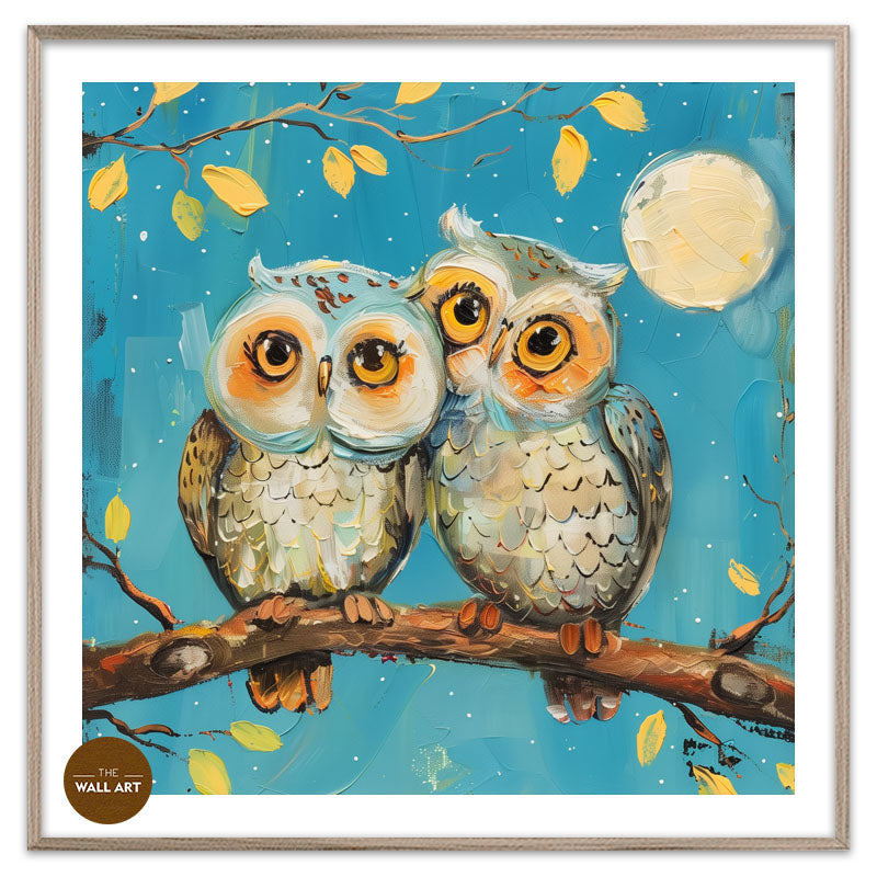OWL COUPLE ON TREE