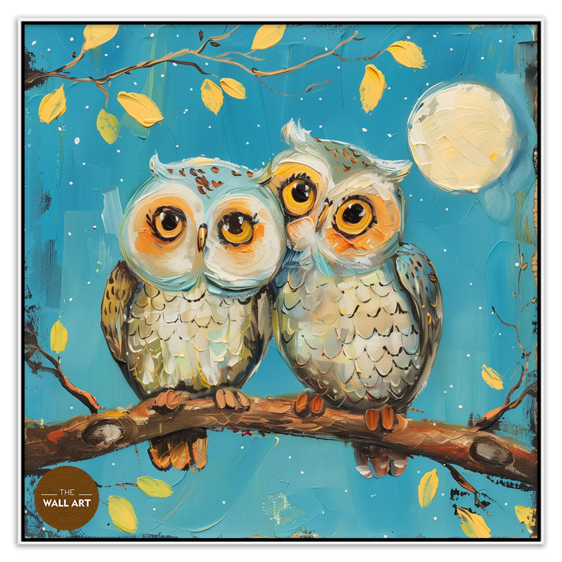 OWL COUPLE ON TREE
