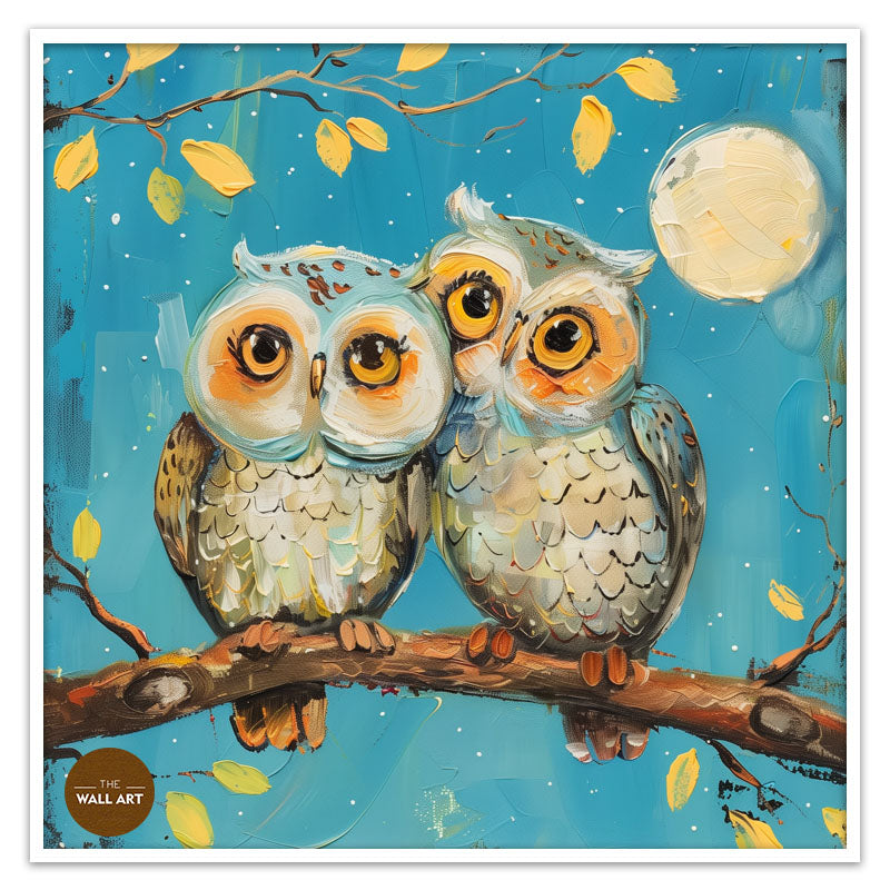 OWL COUPLE ON TREE
