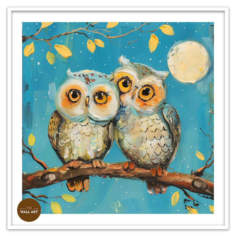 OWL COUPLE ON TREE
