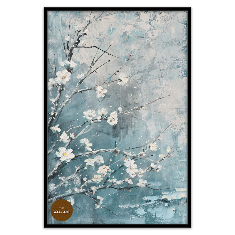 PLUM FLOWERS IN BLUE FIELD II