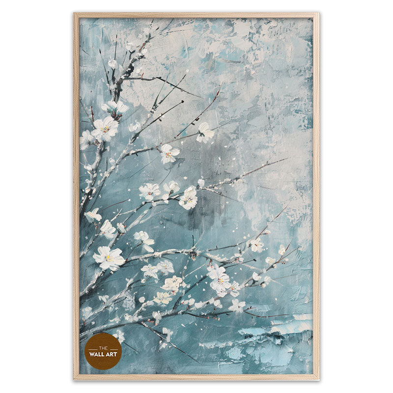PLUM FLOWERS IN BLUE FIELD II