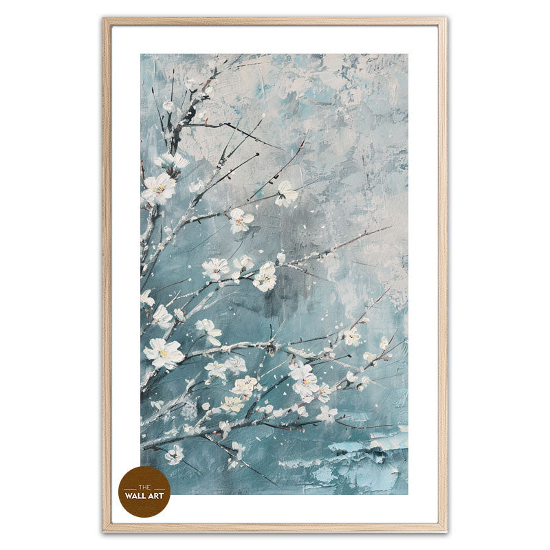 PLUM FLOWERS IN BLUE FIELD II