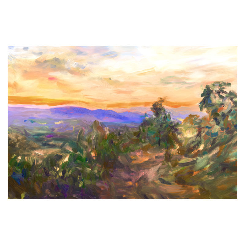 PURPLE SUNSET ON HILL