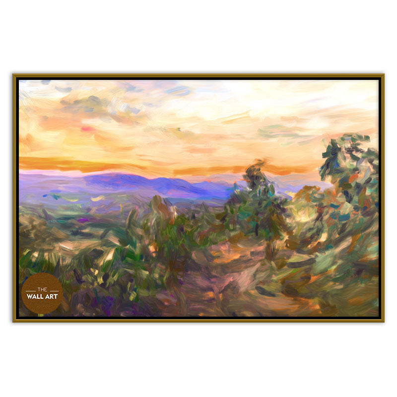PURPLE SUNSET ON HILL