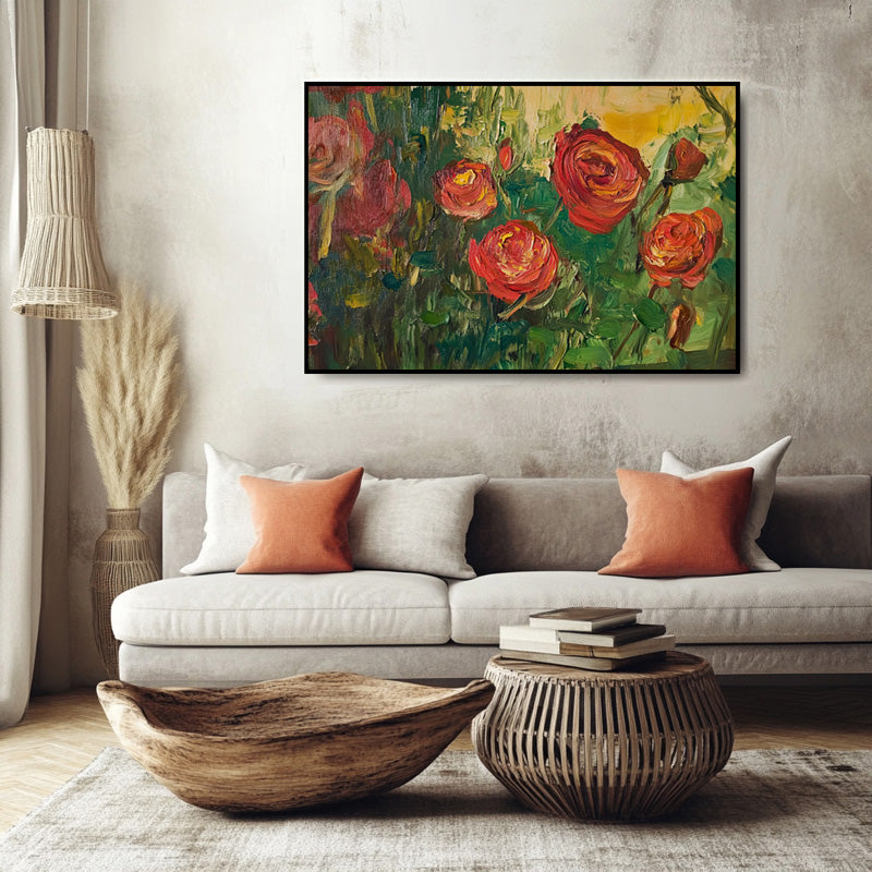 RED ROSES IN GREEN SHADE