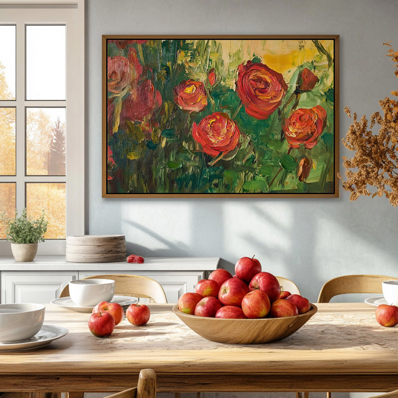 RED ROSES IN GREEN SHADE