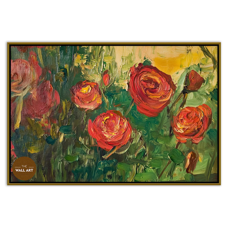 RED ROSES IN GREEN SHADE