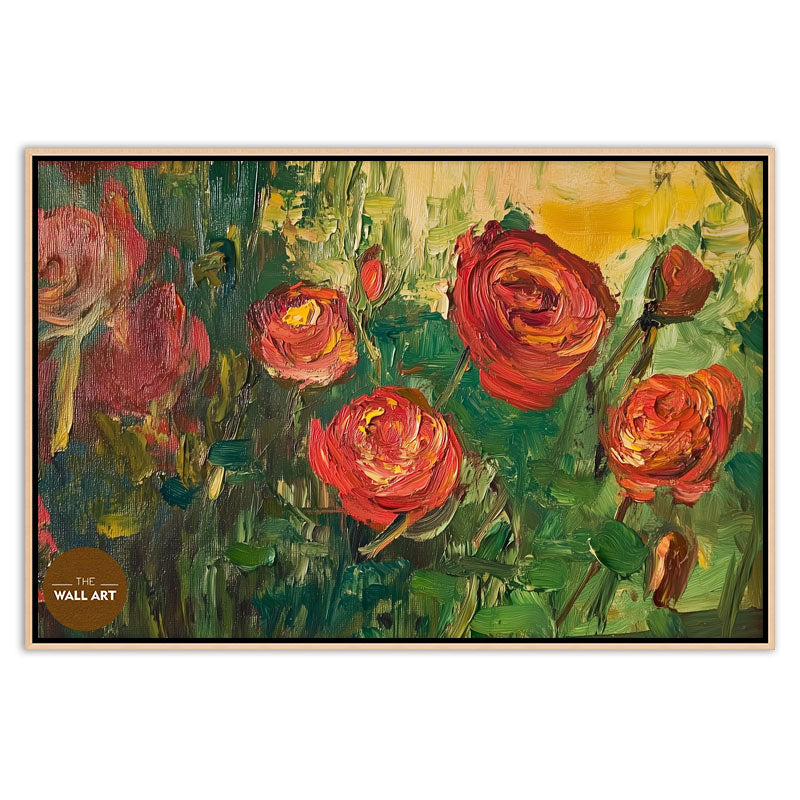 RED ROSES IN GREEN SHADE