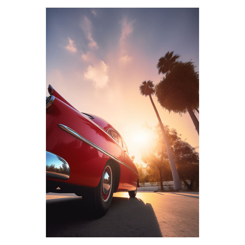 RETRO RED CAR III – The Wall Art - Online Store