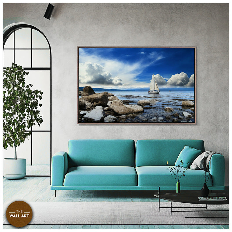 SAIL BOAT ON BLUE SEA III