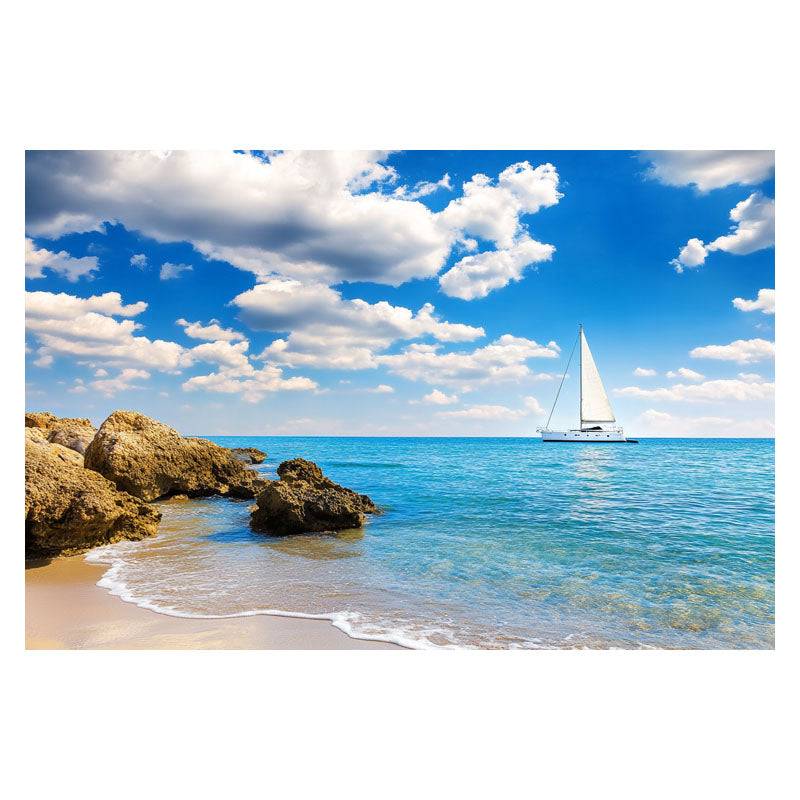 SAIL BOAT ON BLUE SEA I