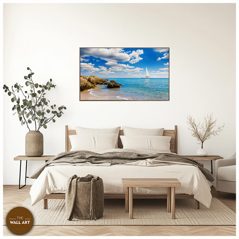 SAIL BOAT ON BLUE SEA I