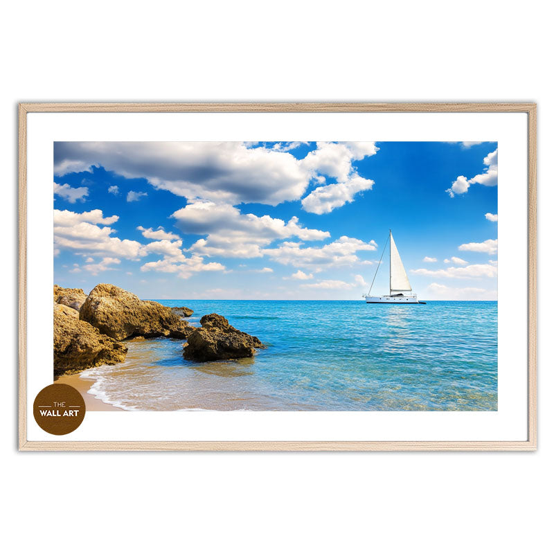 SAIL BOAT ON BLUE SEA I