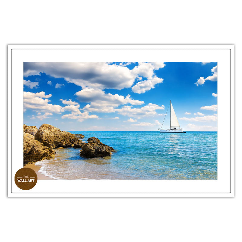 SAIL BOAT ON BLUE SEA I