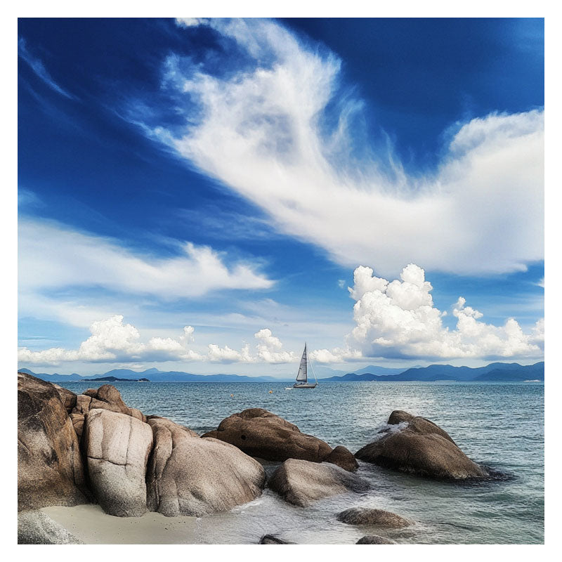 SAIL BOAT ON BLUE SEA V