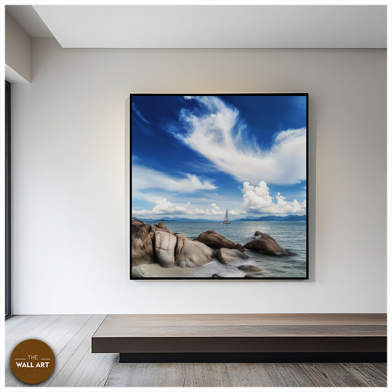 SAIL BOAT ON BLUE SEA V
