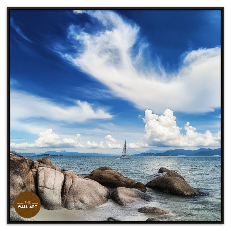 SAIL BOAT ON BLUE SEA V