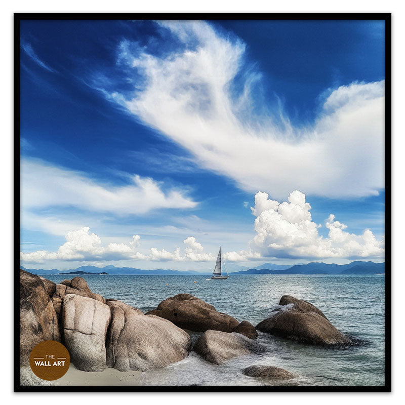 SAIL BOAT ON BLUE SEA V